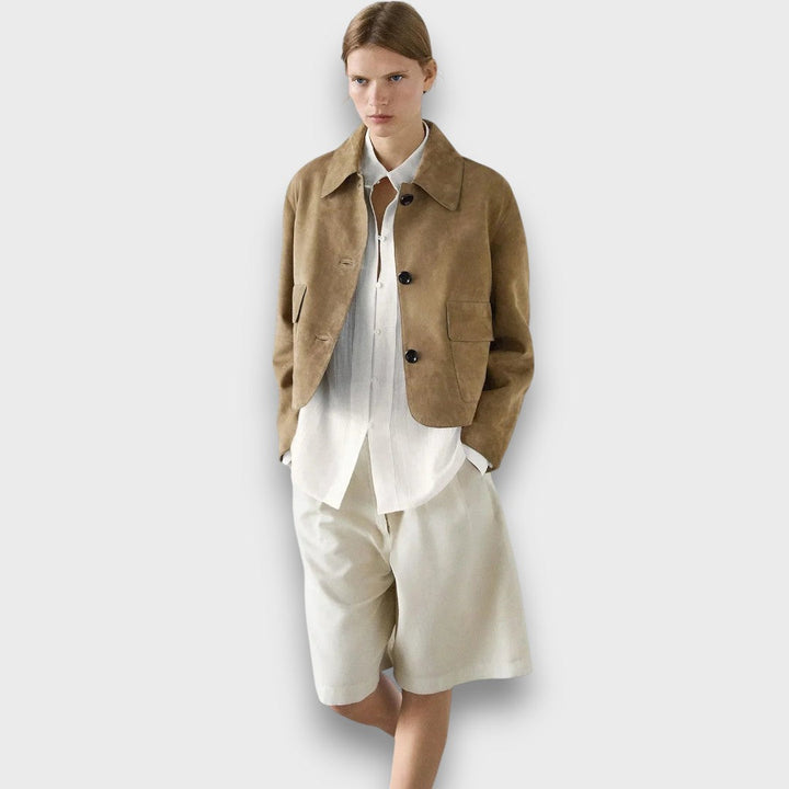 Naomi | Elegant Suede JacketWith Classic Cut