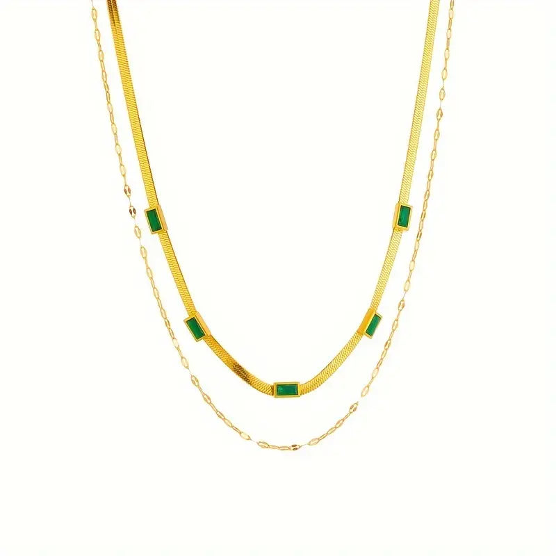 Collier Rétro Double Couche Sorella Gem | Or