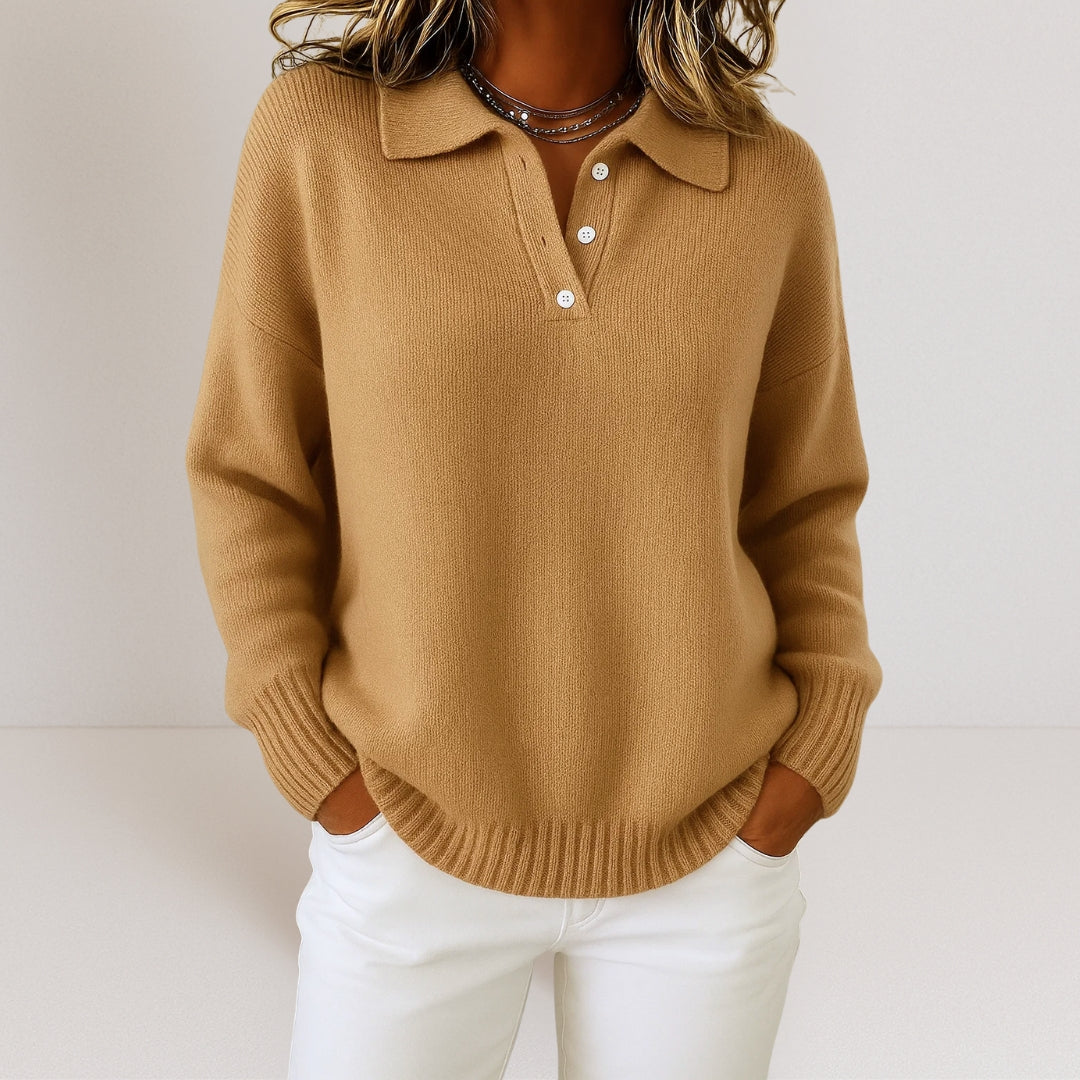 Jessica™ | Pull en tricot doux avec col
