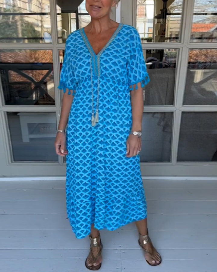Winona - Summer V-Neck Tassel Dress