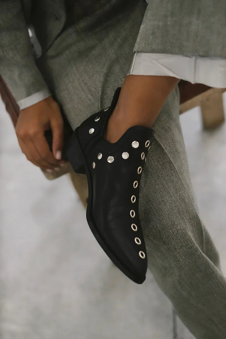 Brenda | Pointed Studded Ankle Boot