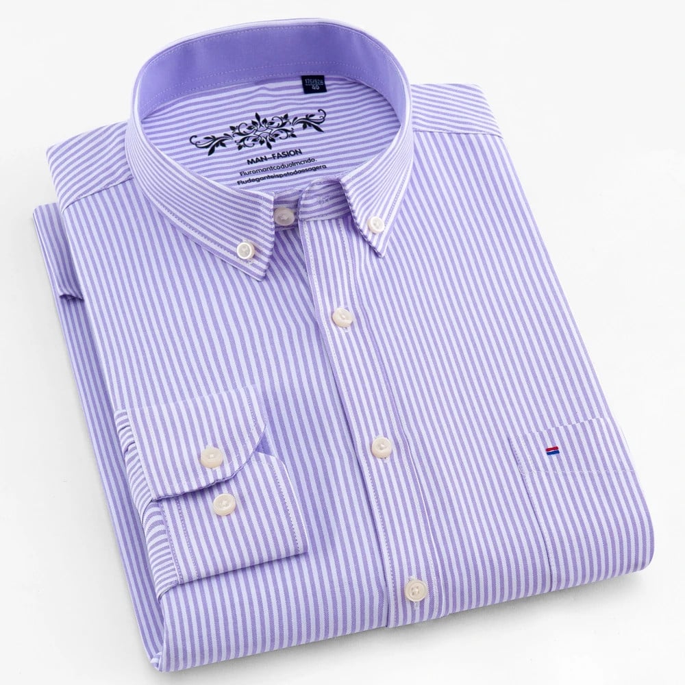 AUBERT | Chemise Rayée Classique avec Coupe Confortable pour Chaque Jour
