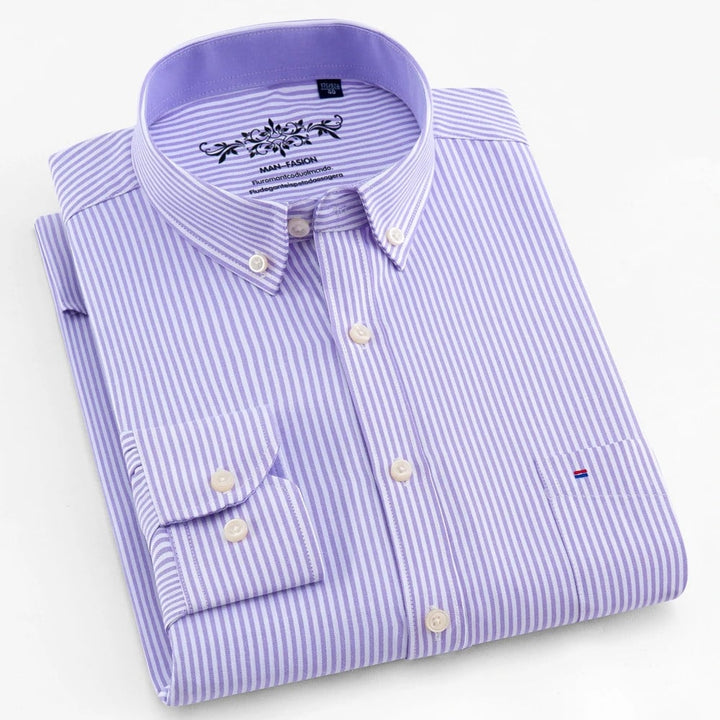 AUBERT | Chemise Rayée Classique avec Coupe Confortable pour Chaque Jour