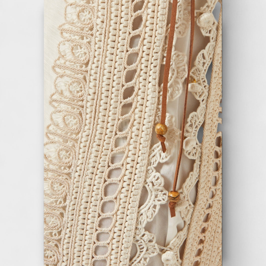 Mira - Woven Hollow Organza Maxi Dress