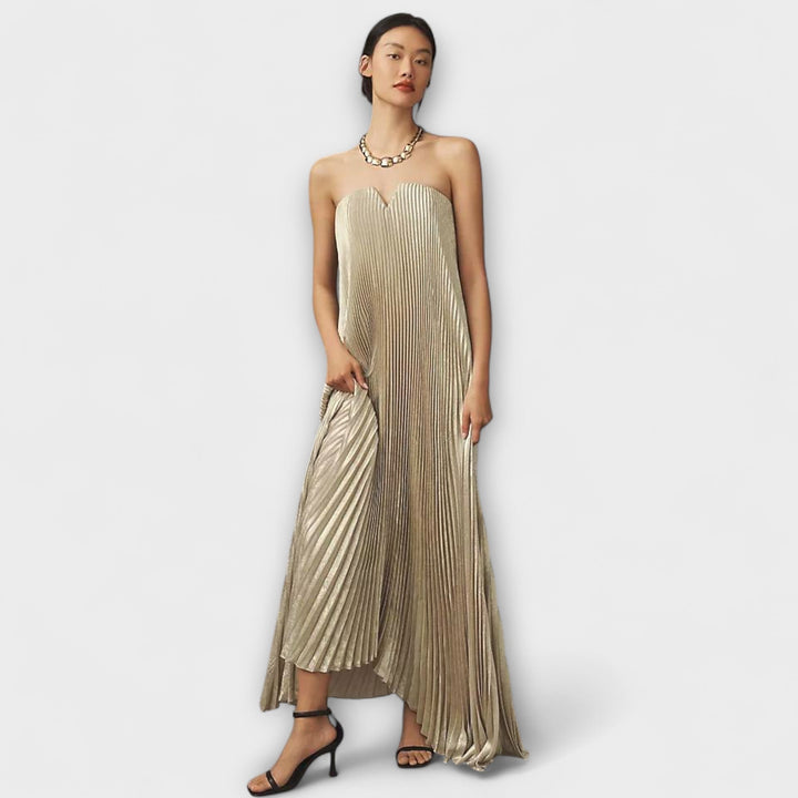 Michelle - Sweetheart Maxi Dress in Orange Floral