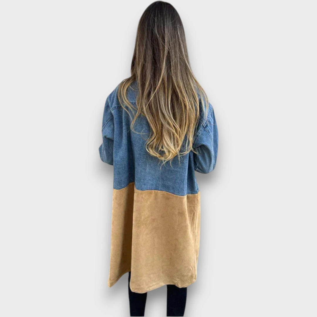 Ariana | Denim and Faux Suede Coat
