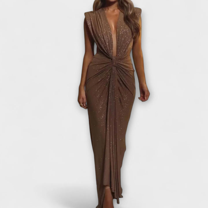 Thea - Maxi Dress with Deep V-Neck