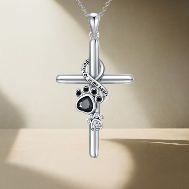 Lyora - collier pattes et croix en argent