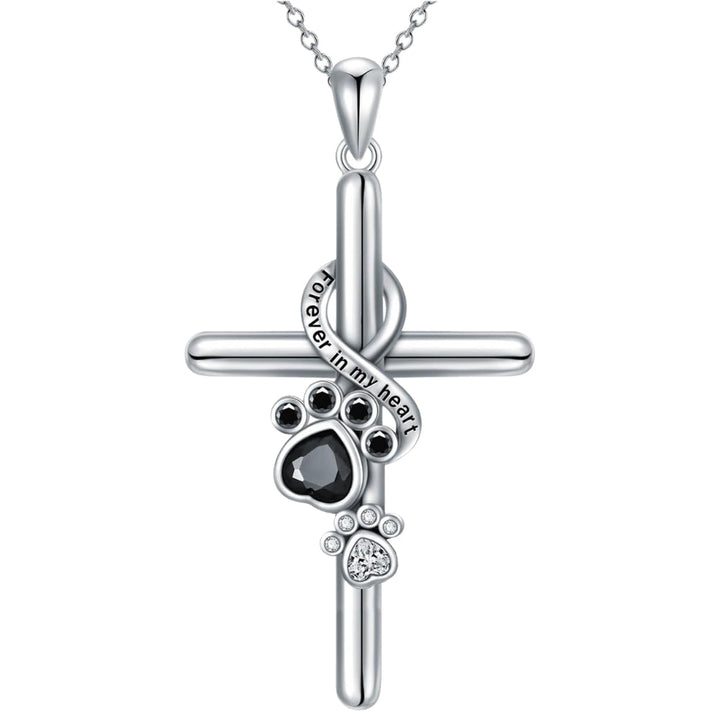 Lyora - collier pattes et croix en argent