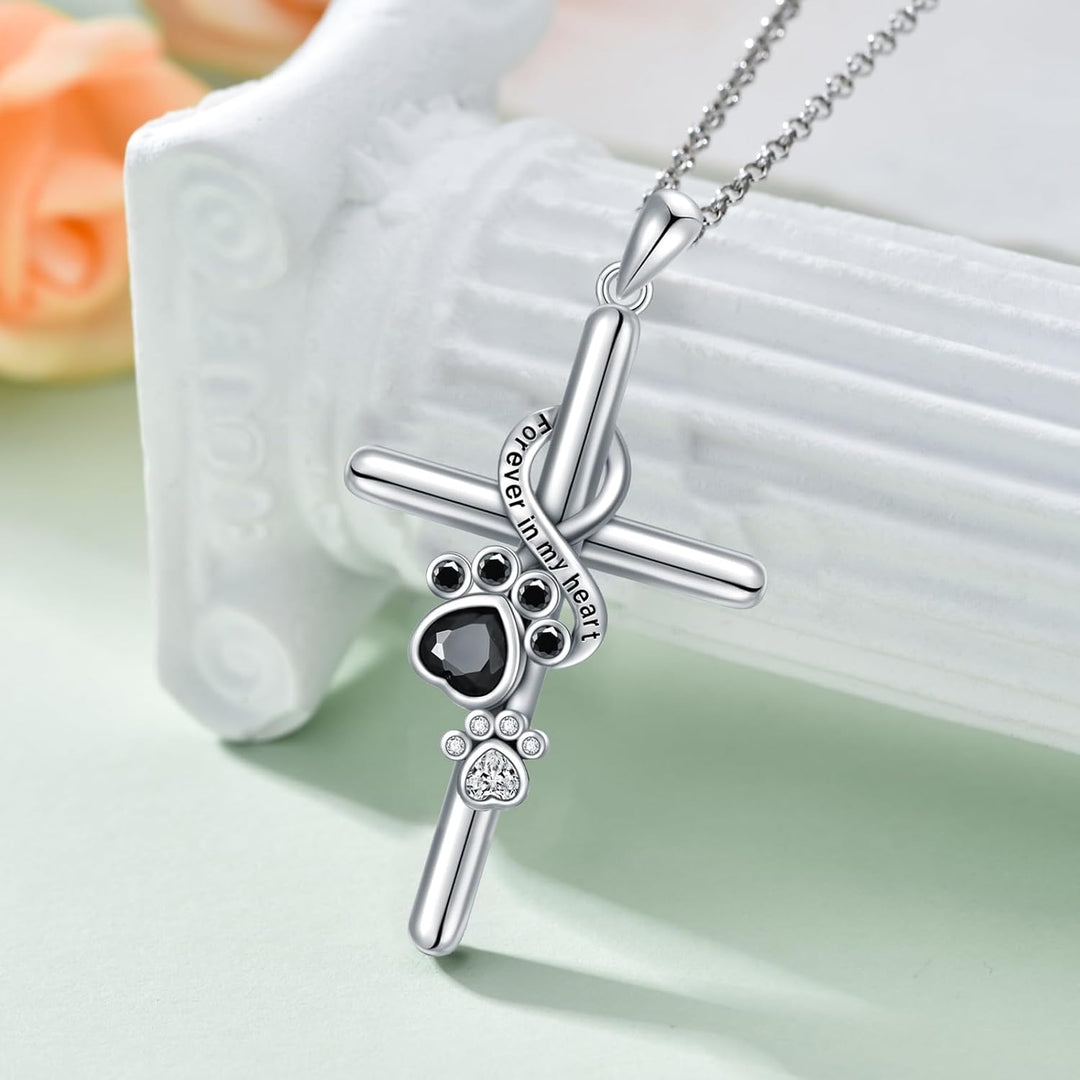 Lyora - collier pattes et croix en argent