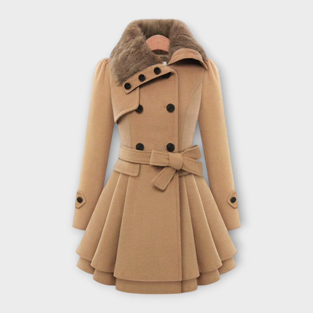 Emma – Elegant Coat with Faux Fur Collar