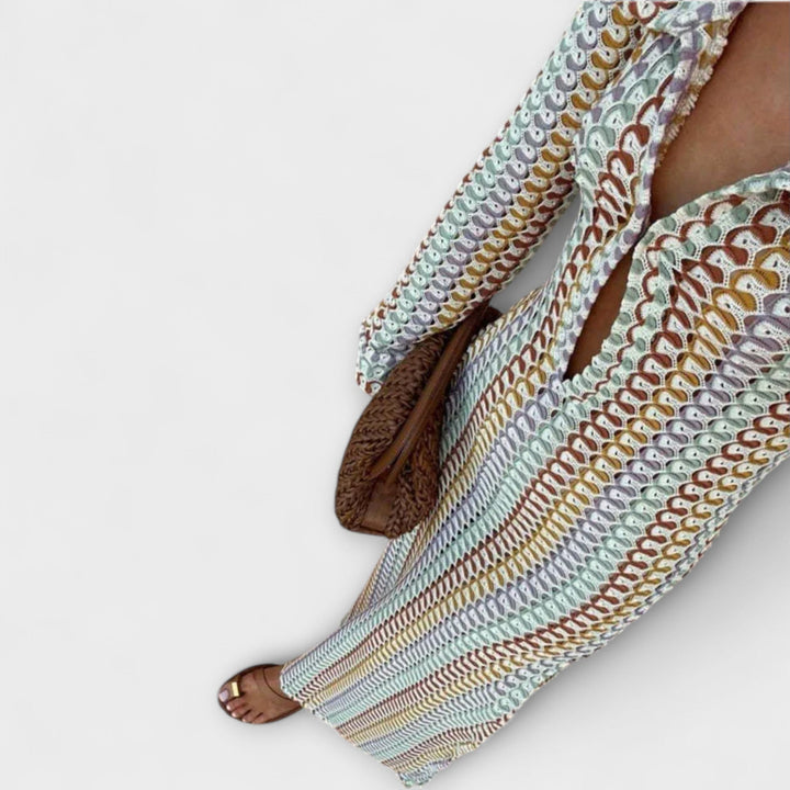 Elina – Maxi Dress with V-Neck and Vacation Flair