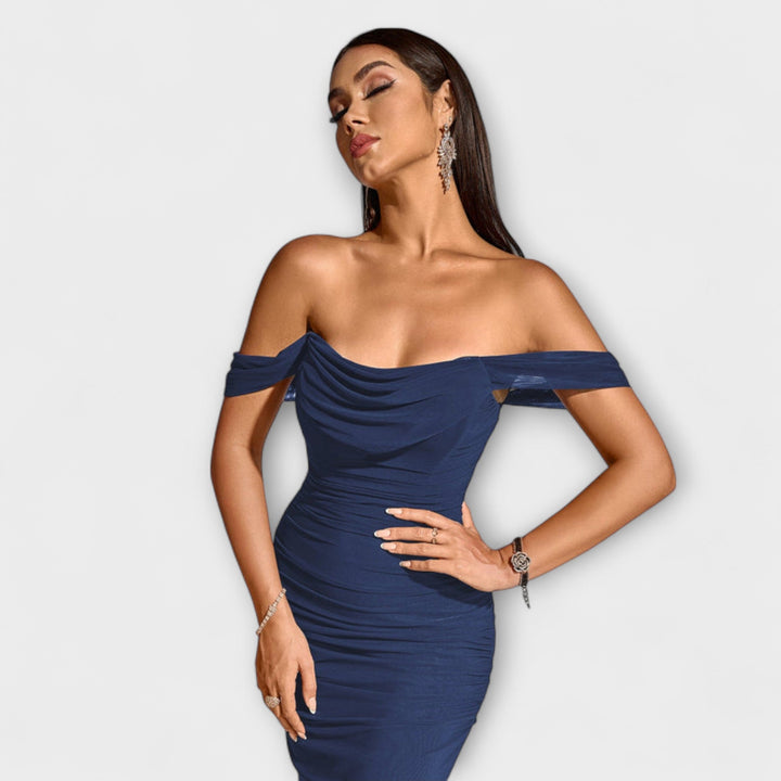 Ione - Off-Shoulder Ruched Bodycon Dress