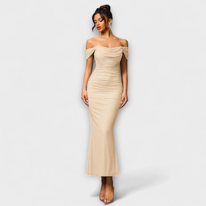 Ione - Off-Shoulder Ruched Bodycon Dress