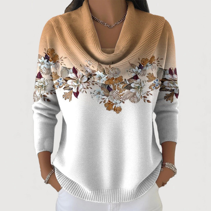 O' Amore | Pull floral à col souple