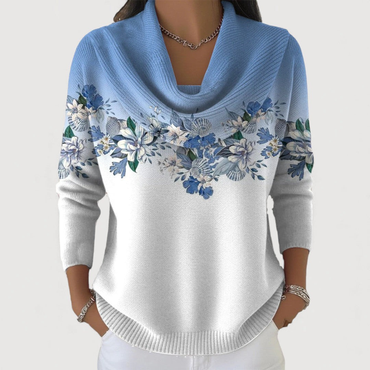 O' Amore | Pull floral à col souple