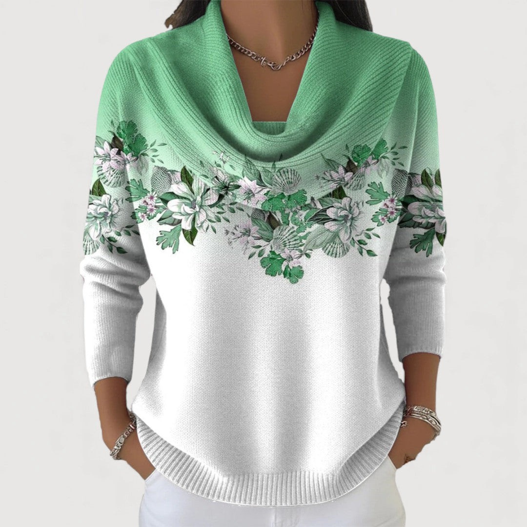 O' Amore | Pull floral à col souple