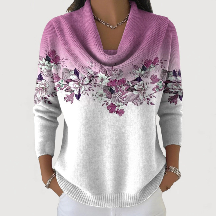 O' Amore | Pull floral à col souple
