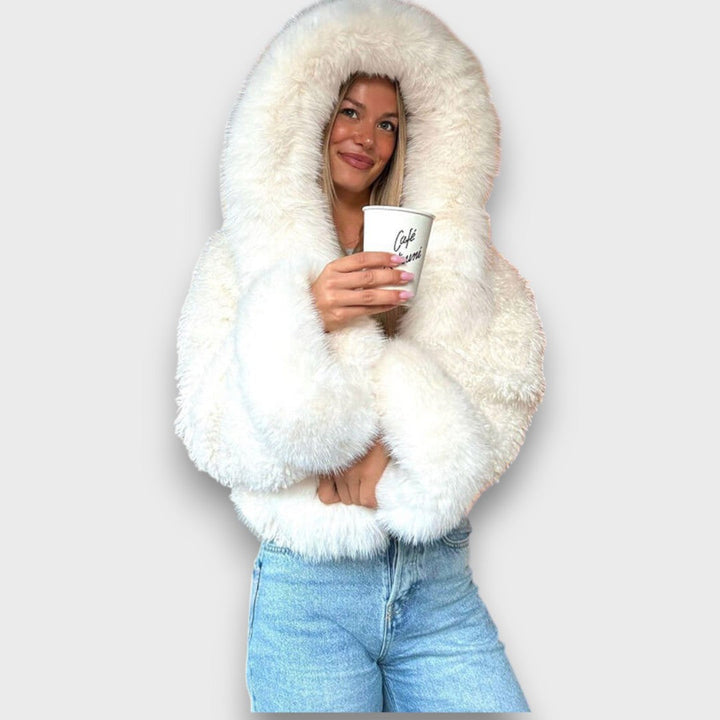 Noeline | Short Faux Fur Jacket With Hood