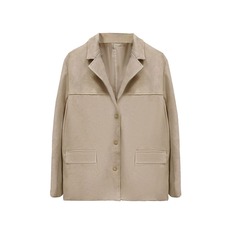 Eloise | Soft Camel Blazer-Cardigan