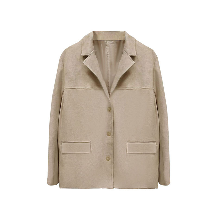 Eloise | Soft Camel Blazer-Cardigan