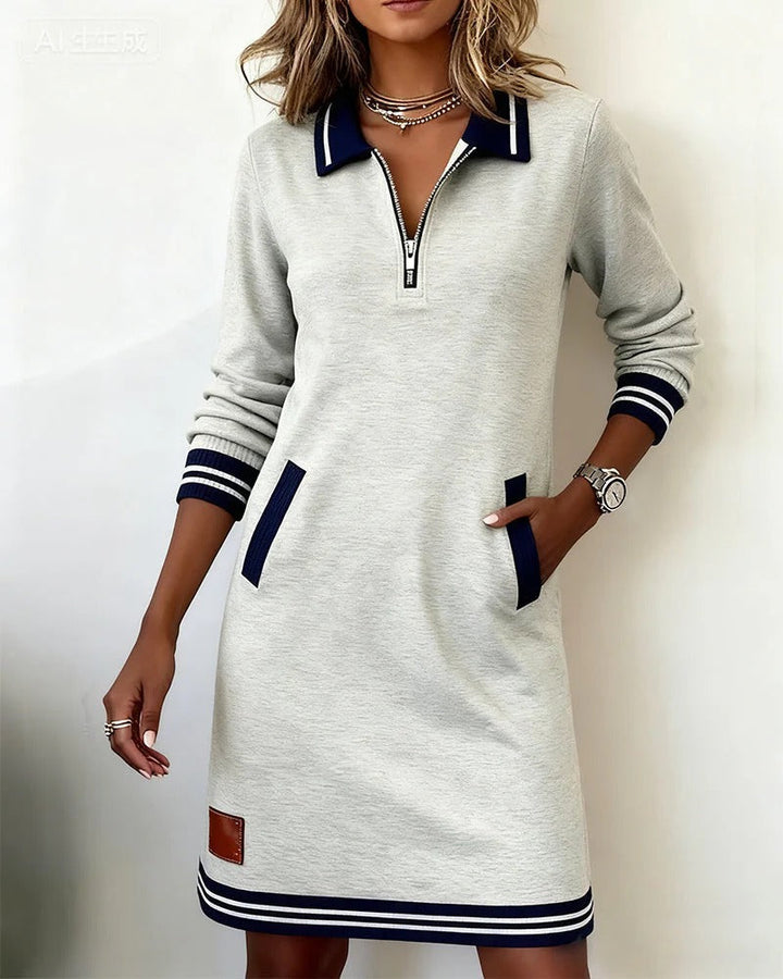 Robe Chic À Manches Longues En Coton